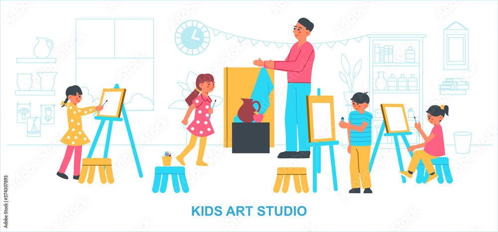 Kids Art Studio Composition