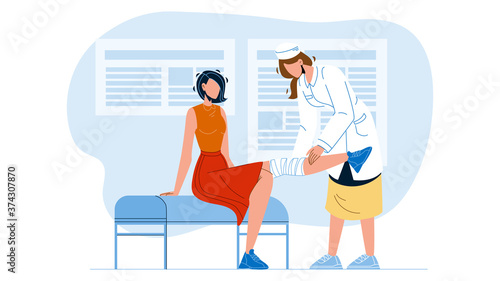 Doctor Giving Physiotherapy To Patient Vector Illustration