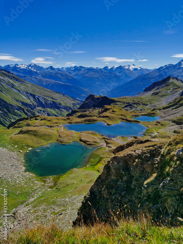 Lakes of Forclaz or the Five Lakes, near Bourg Saint Maurice, Savoy, french alps.
