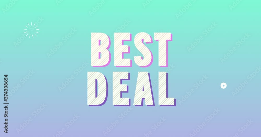 Best deal. Retro (80s) text Animation on colorful background. High quality 4K intro (opener) Best deal. Retro (80s) text Animation on colorful background. High quality 4K intro (opener)