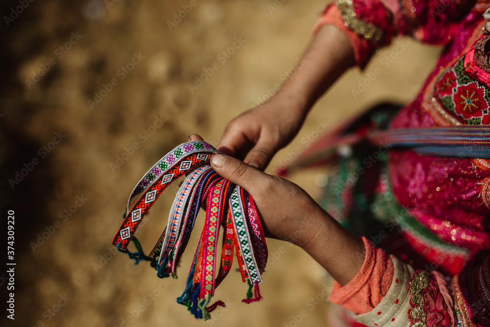 Hands of young vietnamese child 
