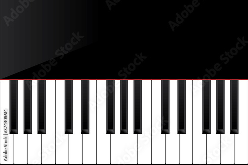 黒いピアノ鍵盤のイメージ black piano music concept image illustration
