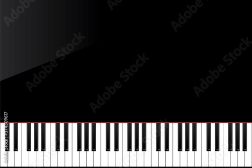 黒いピアノ鍵盤のイメージ black piano music concept image illustration