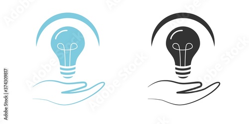 Icon for energy saving and energy consumption. Vector illustration. Concept of rational use of electricity.