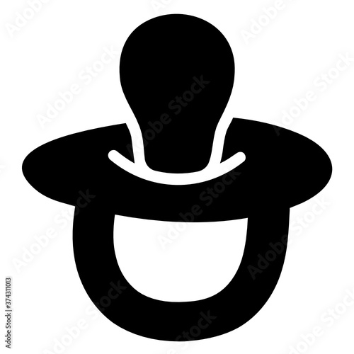
Glyph vector design of baby pacifier icon.
