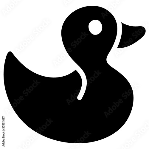 
Kids rubber plaything, solid icon of duck vector design 
