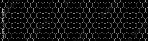 Abstract seamless black mosaic tile made of hexagonal geometric hexagon print texture background banner panorama