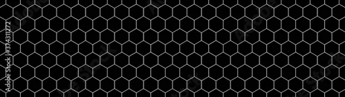 Obraz  z motywem Abstract seamless black mosaic tile made of hexagonal geometric hexagon print texture background banner panorama