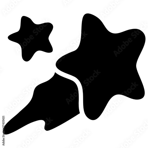 
Filled design of meteorite, falling star icon

