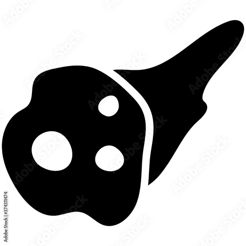 
Filled design of meteorite, falling star icon
