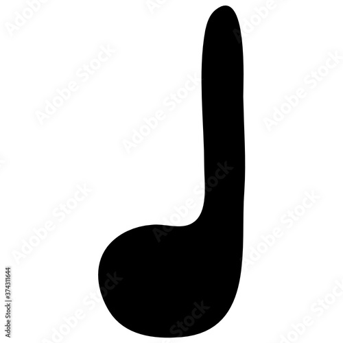 
Eighth notes, song, melody or tune solid vector icon for musical apps and websites
