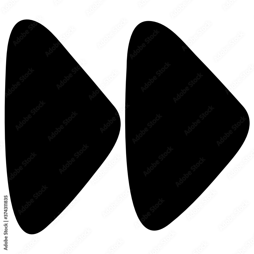 Forward arrows showing fast forward icon in solid vector
Forward arrows showing fast forward icon in solid vector