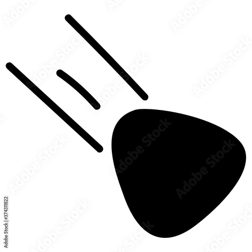 
Doodle solid design of comet, falling star 
