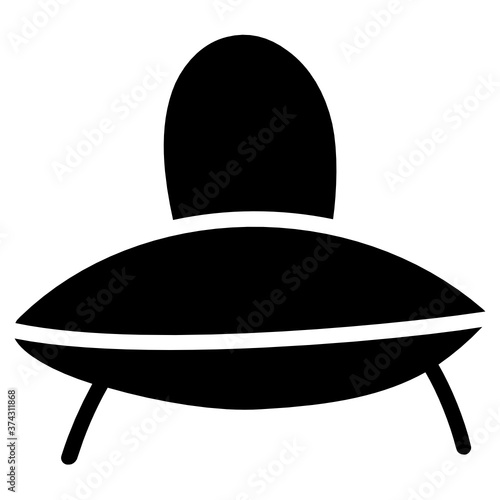 
Doodle solid design of space capsule, ufo icon
