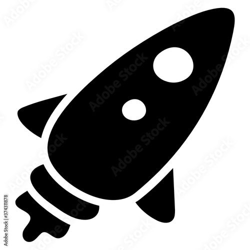 
Missile, rocket launcher icon in doodle design.
