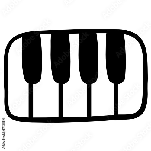 
A musical keyboard icon, solid design of piano 
