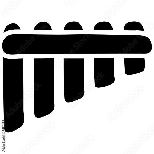 
Percussion instrument with rattle, solid icon of marimba vector design
