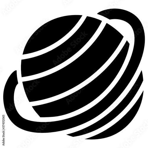 
Doodle solid design of uranus icon
