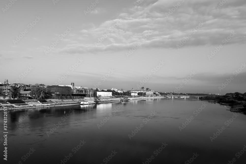 Fototapeta premium panorama of warsaw and wisla