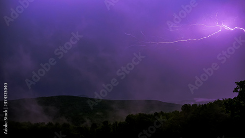 lightning in the mountains