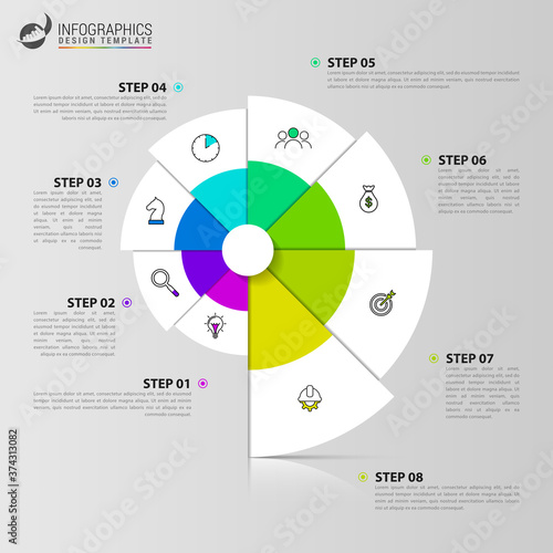 Infographic design template. Creative concept with 8 steps
