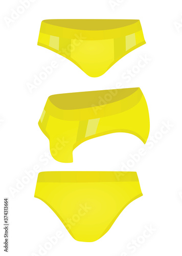 Men yellow swim suit. vector illustration 