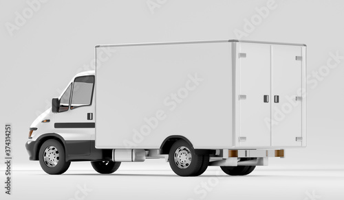 White mini Truck car mock up photo