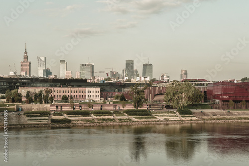 panorama of warsaw and wisla 