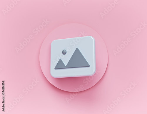 Bilde på lerret minimal Image Gallery icon, symbol. 3d rendering