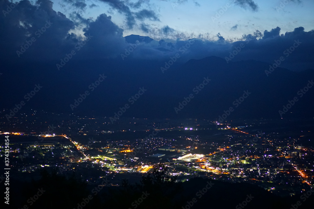 A night landscape from the mountain in Nagano, Japan.