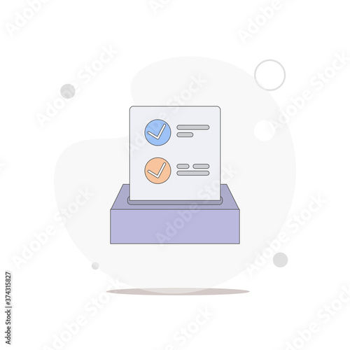 ballot vector flat illustration on white