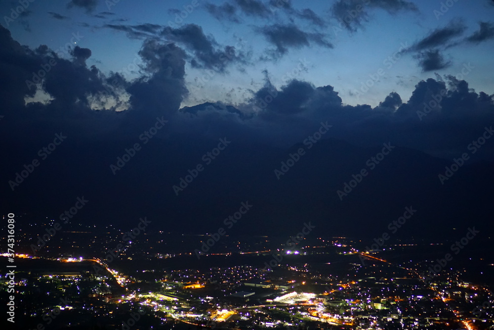 A night landscape from the mountain in Nagano, Japan.