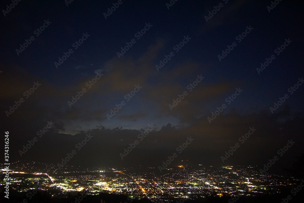 A night landscape from the mountain in Nagano, Japan.