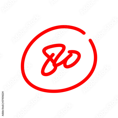 Free Download 80 points illustration, final exam score - Vector - GFXLoad