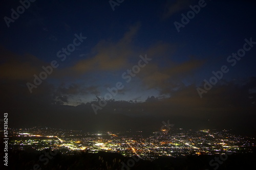 A night landscape from the mountain in Nagano, Japan.