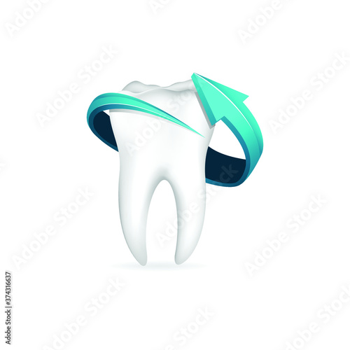 Strong Tooth vector isolate on white background illustration.