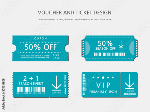 ticket or voucher vector template design
