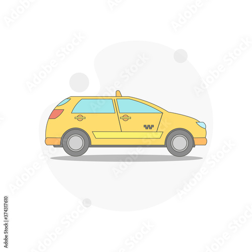 Fototapeta Naklejka Na Ścianę i Meble -  taxi car isolated vector flat illustration on white