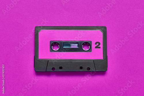 80s cassette tape isolated on a colored background part two