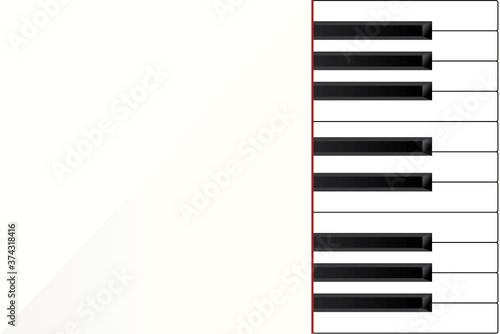 白いピアノ鍵盤のイメージ white piano music concept image illustration