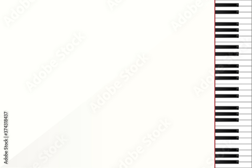 白いピアノ鍵盤のイメージ white piano music concept image illustration