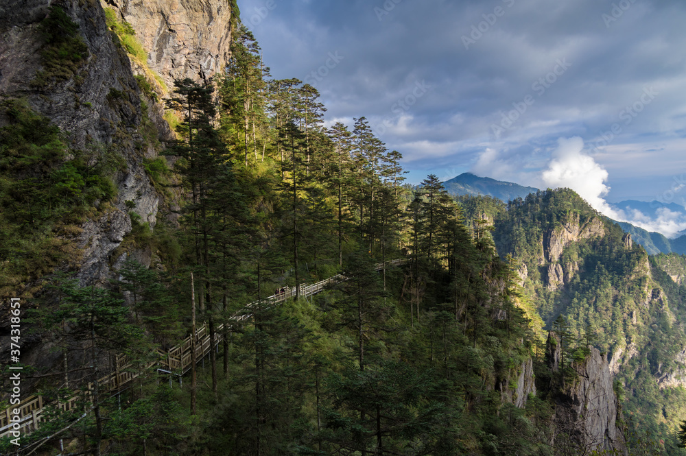Obraz premium Autumn scenery of Hubei Shennongjia National Geopark Scenic Area, China