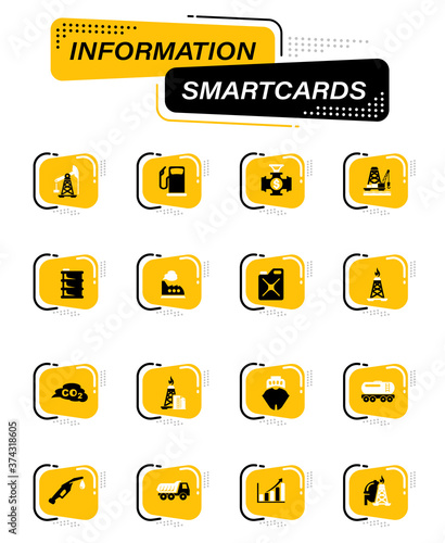 Extraction of oil icons set