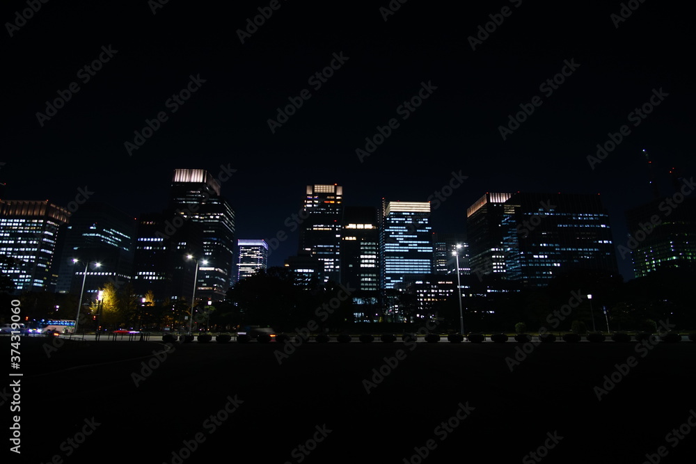 Beautiful night view in the big city, Tokyo, Japan.