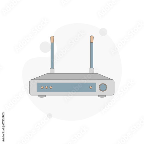 Wi-Fi router isolated vector flat illustration on white
