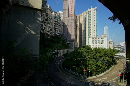 daytime view on Hong Kong modern street