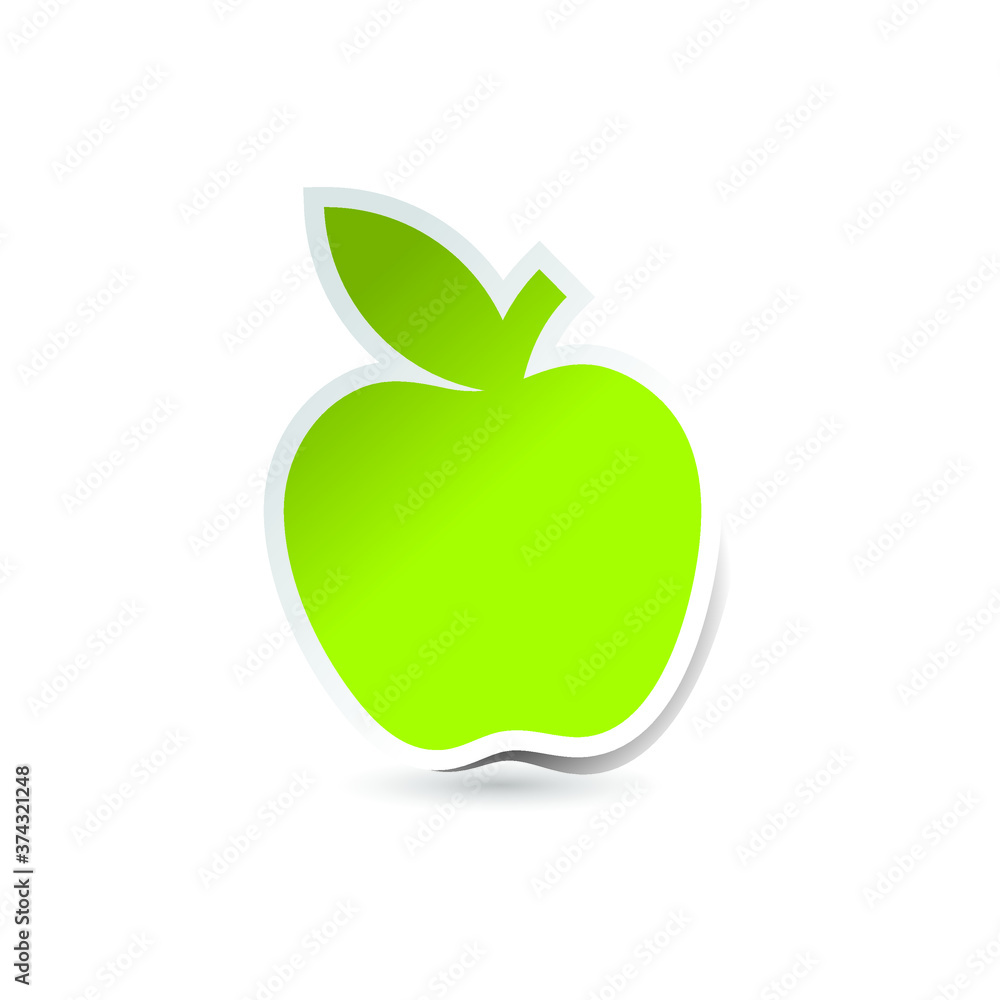 green apple vector isolate on white background green apple vector isolate on white background