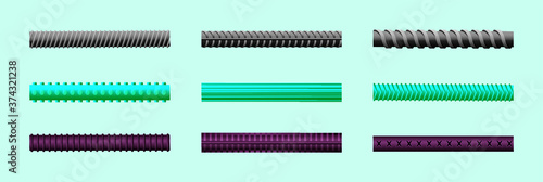 Endless rebars. Reinforcement steel and composite for building. Vector illustration on blue background
