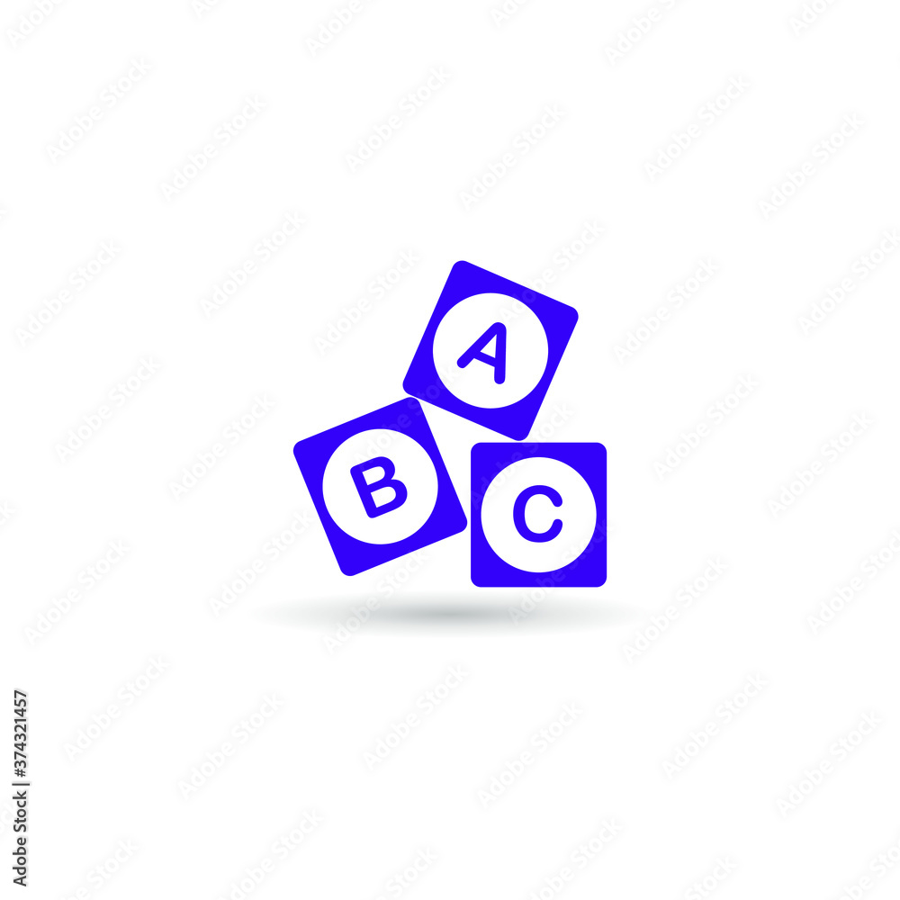 ABC letter cubes vector isolate on white background ABC letter cubes vector isolate on white background