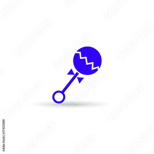 baby toy with handle isolate on white background